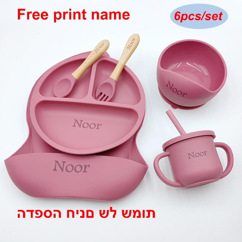 6Pcs Silicone Tableware For Ki - Baby Food Menu recension och pris
