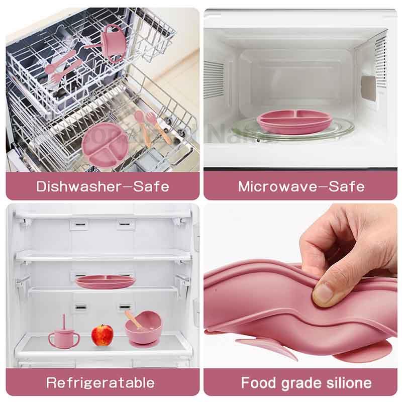 6Pcs Silicone Tableware For Ki - Baby Food Menu recension och pris