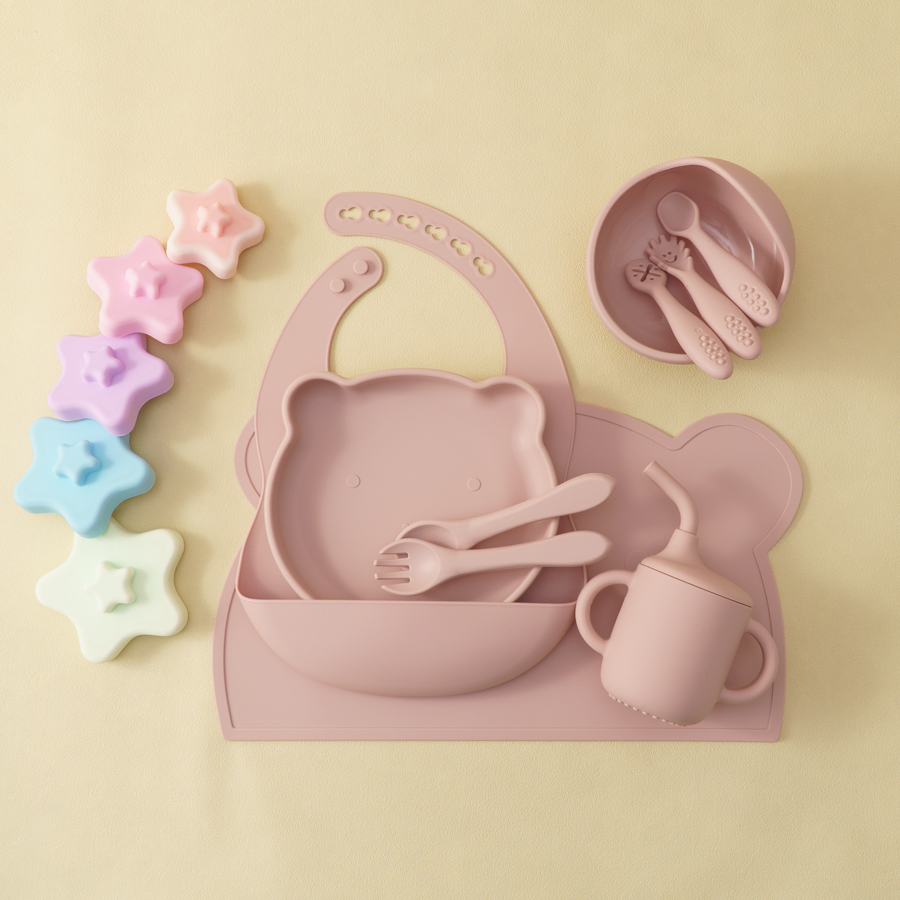 8PCS Silicone Baby Feeding Set - Baby Food Jars With Lids recension och pris