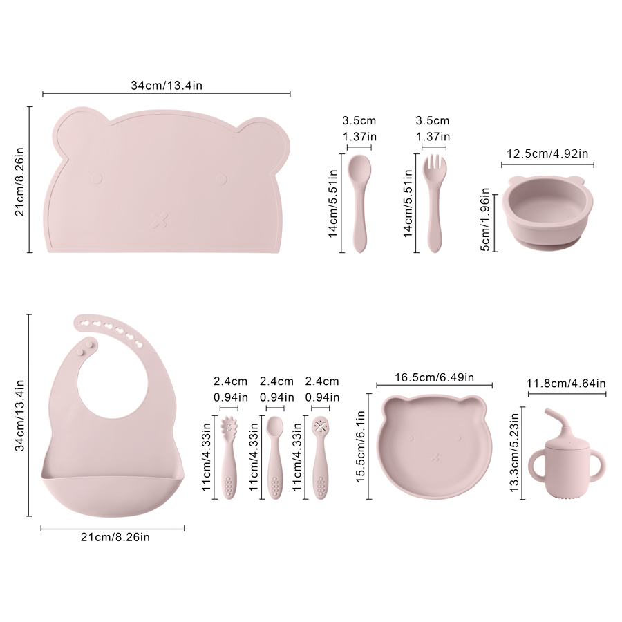 8PCS Silicone Baby Feeding Set - Baby Food Jars With Lids recension och pris