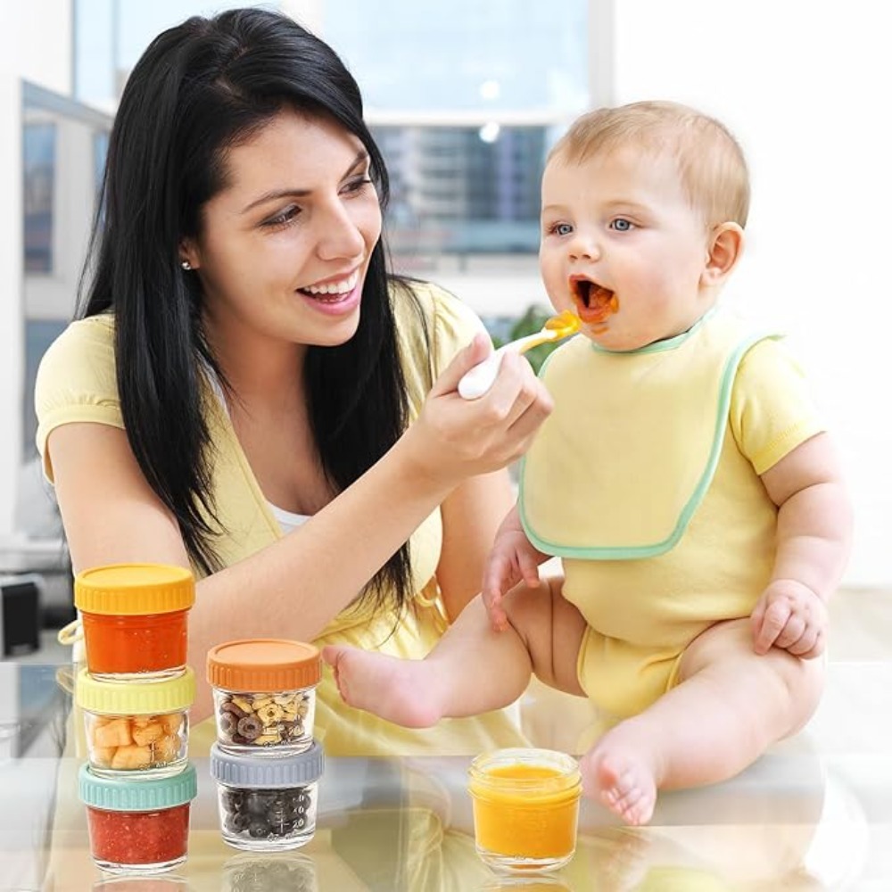 6pcs Glass Baby Food Jar Reusa - Baby Food Jars With Lids recension och pris
