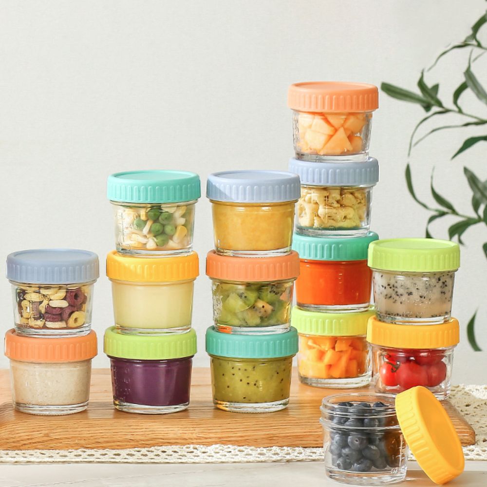 6pcs Glass Baby Food Jar Reusa - Baby Food Jars With Lids recension och pris