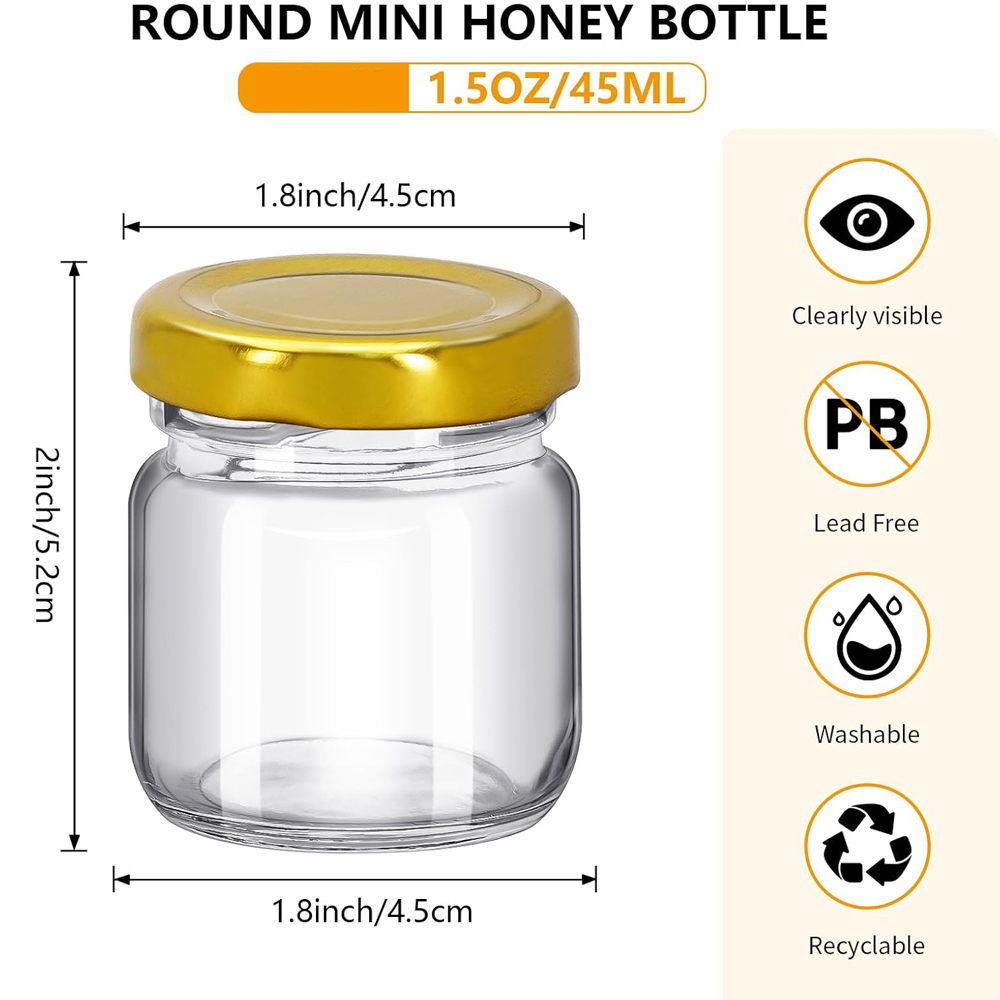 1.5 oz Round Mini Clear Honey  - Baby Food Jars With Lids recension och pris