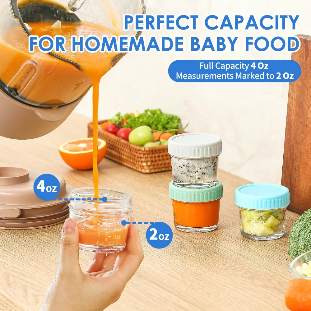 6pcs Multipurpose Glass Baby F - Baby Food Jars With Lids recension och pris