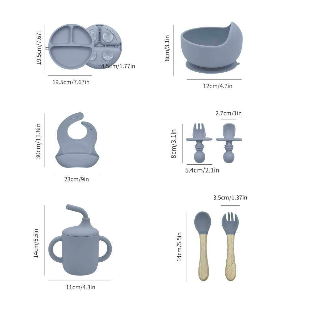 5pcs Silicone Baby Feeding Set - Baby Food Menu recension och pris